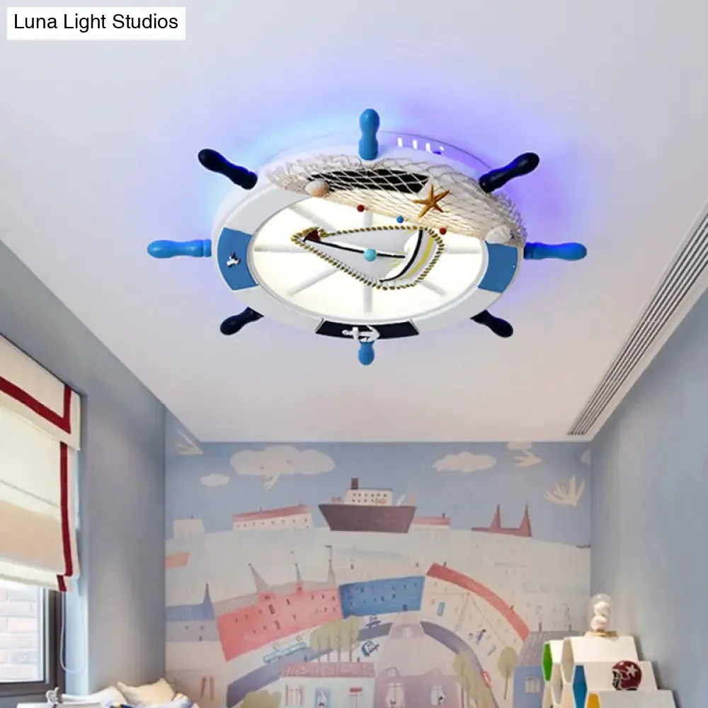 Modern LED Flush Mount Ceiling Light for Child's Mediterranean-Style Bedroom