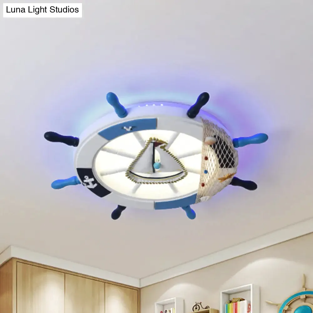 Modern LED Flush Mount Ceiling Light for Child's Mediterranean-Style Bedroom