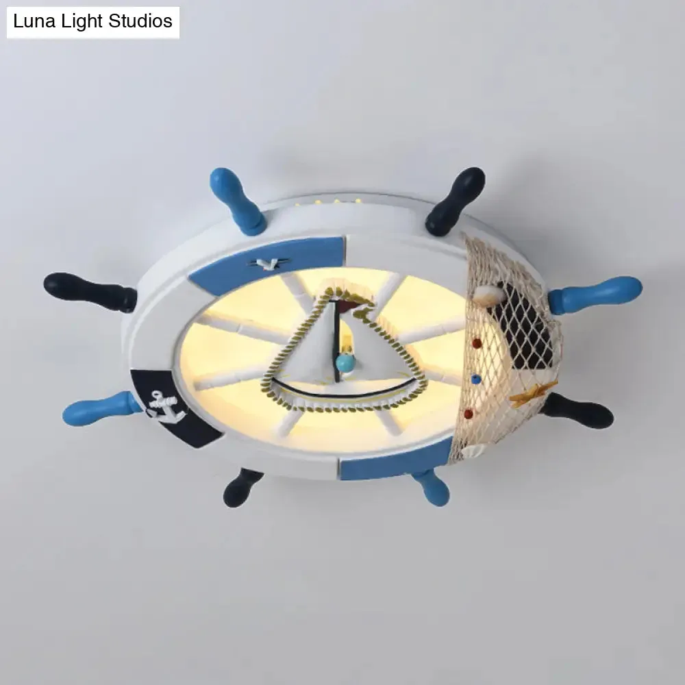 Modern LED Flush Mount Ceiling Light for Child's Mediterranean-Style Bedroom
