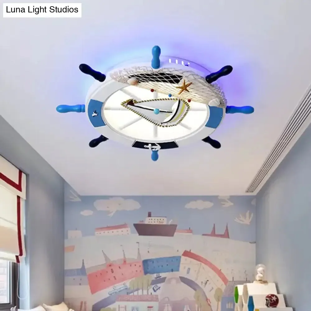 Modern LED Flush Mount Ceiling Light for Child's Mediterranean-Style Bedroom