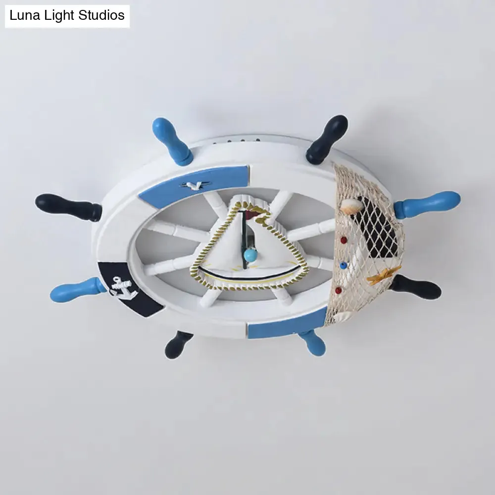 Modern LED Flush Mount Ceiling Light for Child's Mediterranean-Style Bedroom
