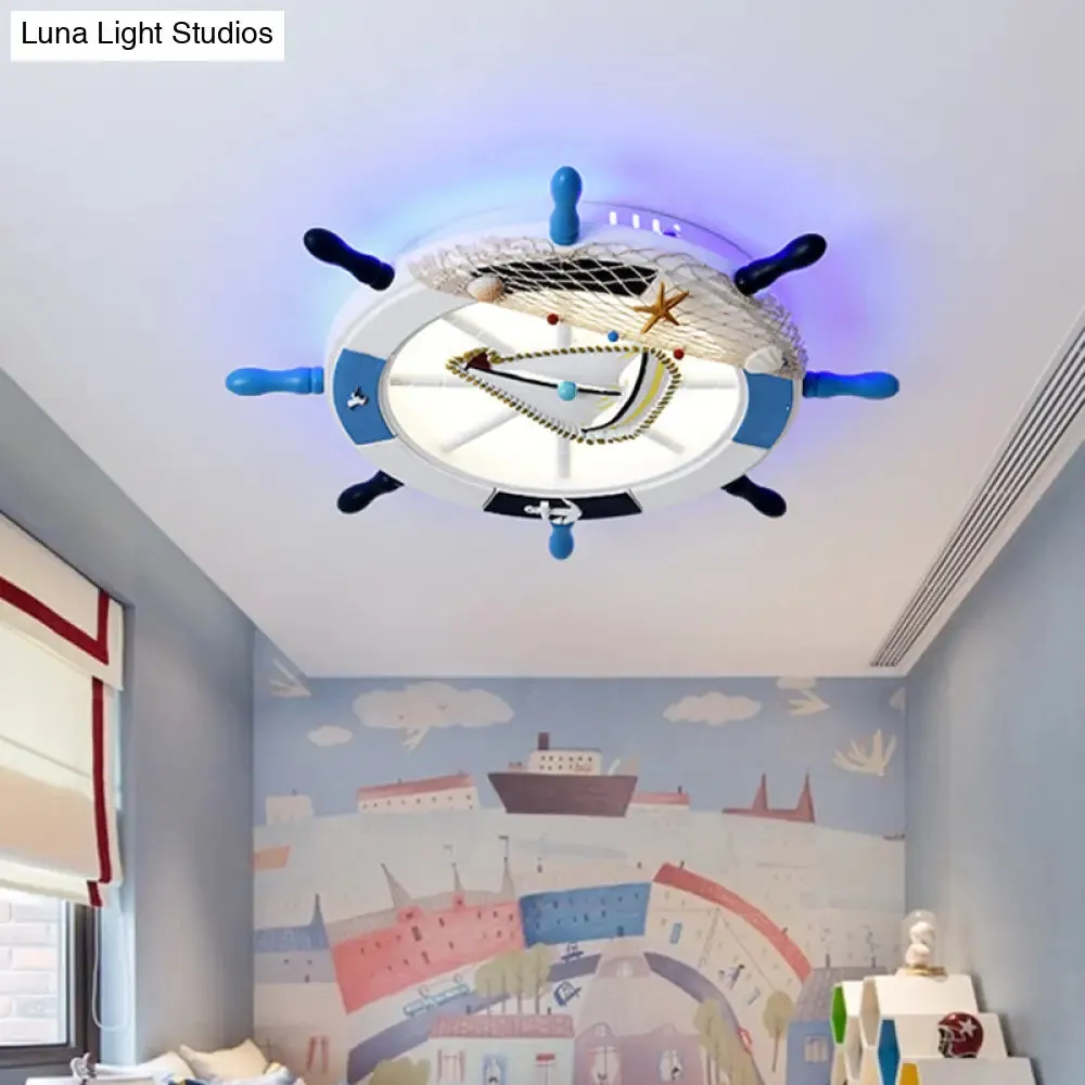 Modern LED Flush Mount Ceiling Light for Child's Mediterranean-Style Bedroom