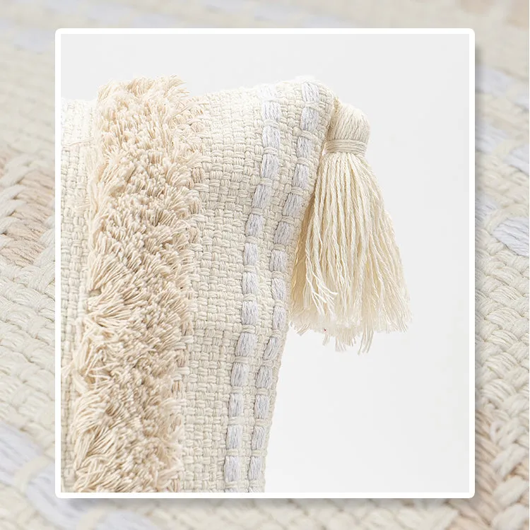 Natural Cotton Linen Tassel Pillow