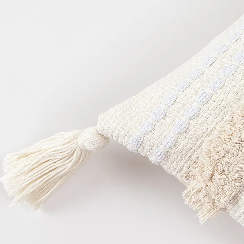 Natural Cotton Linen Tassel Pillow
