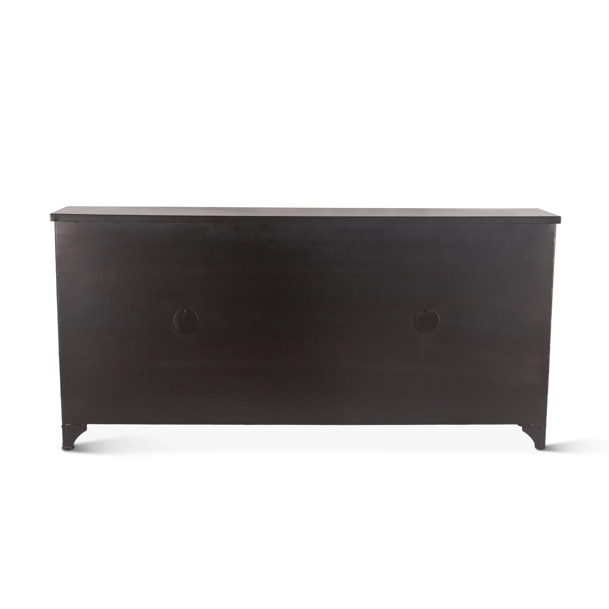 Neapolitan 80" Iron and Glass Sideboard in Matte Black