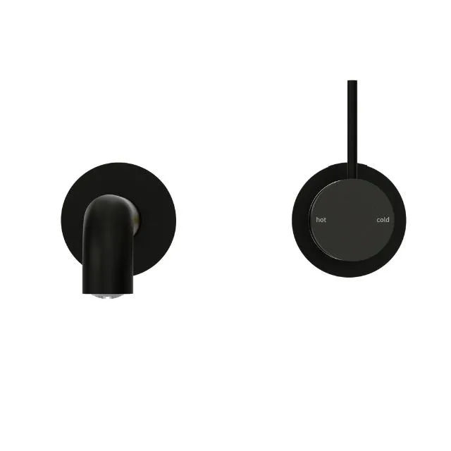 Nero Mecca Wall Basin/Bath Mixer Separate Back Plate Handle Up 260mm Matte Black