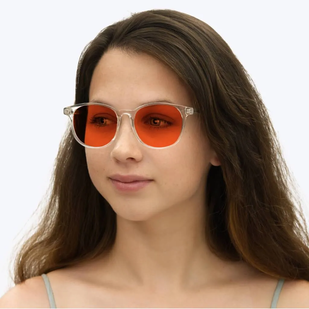 NightFall Billie Blue Blocking Glasses - Crystal - Readers