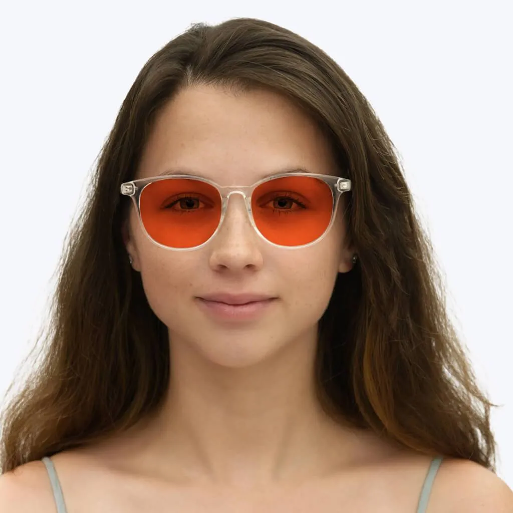 NightFall Billie Blue Blocking Glasses - Crystal - Readers