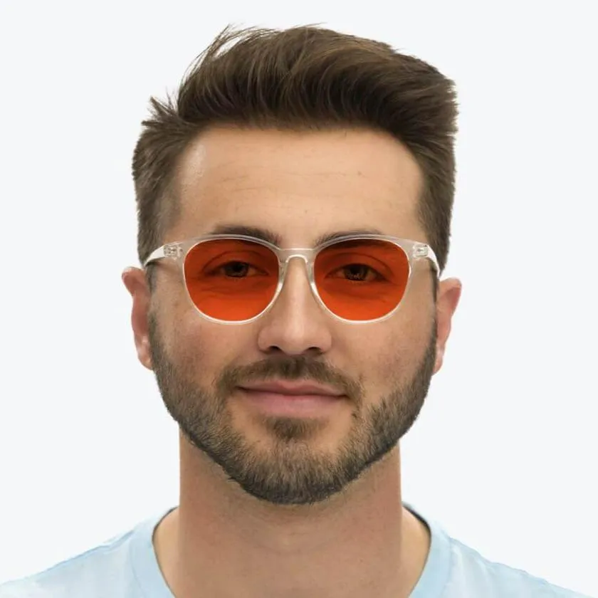 NightFall Billie Blue Blocking Glasses - Crystal - Readers