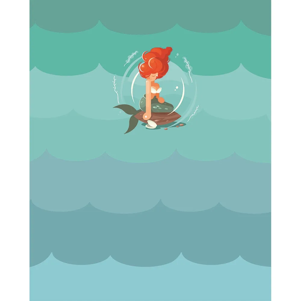 Ombre Mermaid Printed Backdrop
