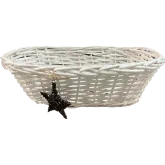 Oval white willow basket with Vine Star