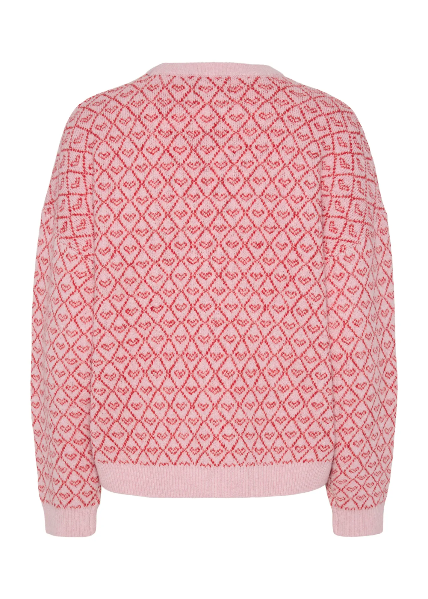 Pieces - Pink Heart Knit Jumper