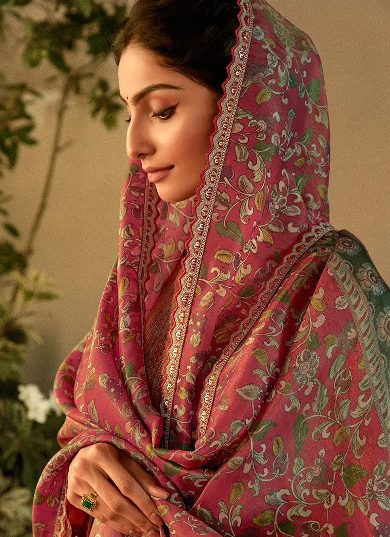 Pink Banarasi Salwar Kameez Suit