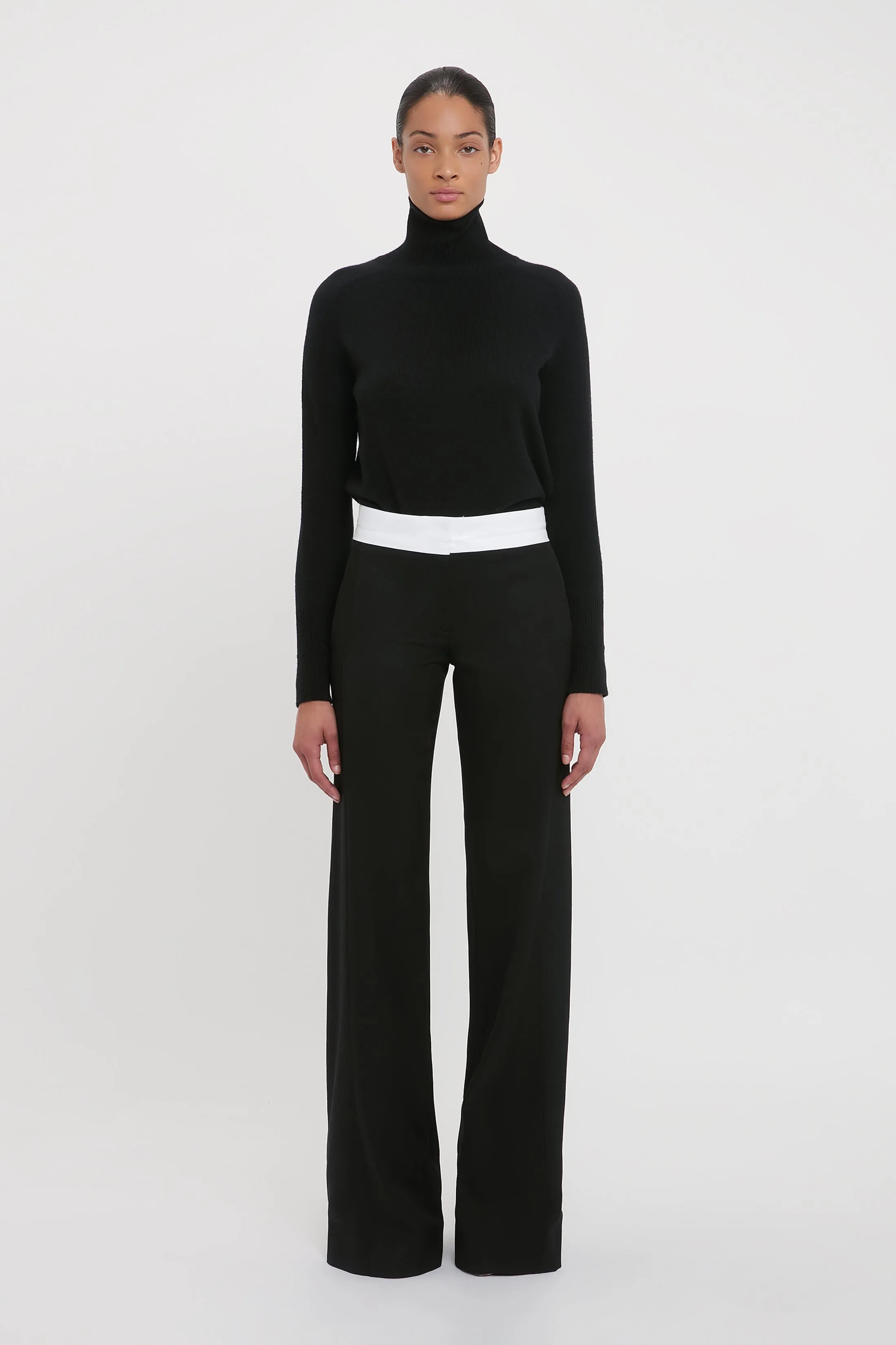 Polo Neck Jumper In Black