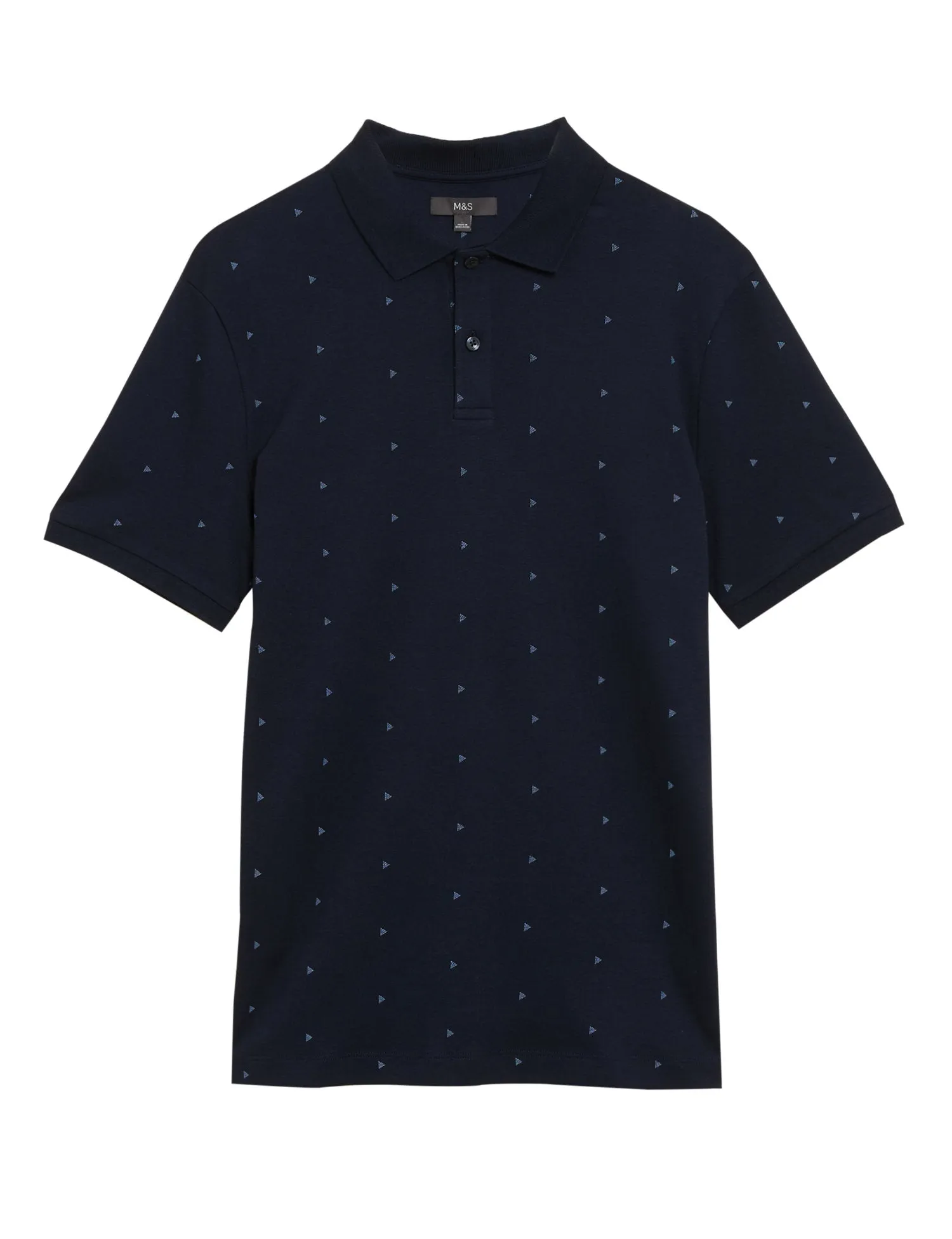 Pure Cotton Geometric Polo Shirt
