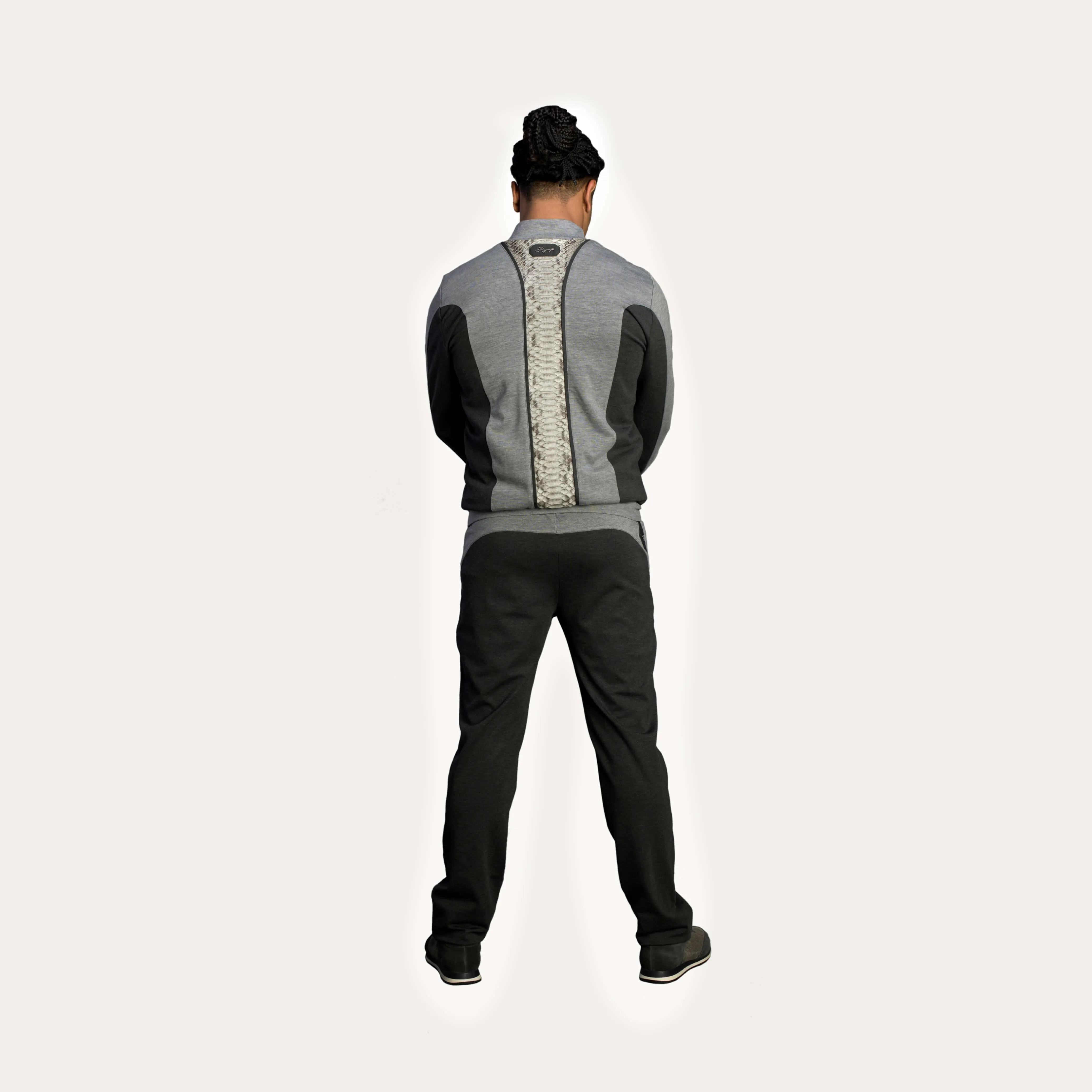 Python Leather & Fabric Two-Tone Activewear