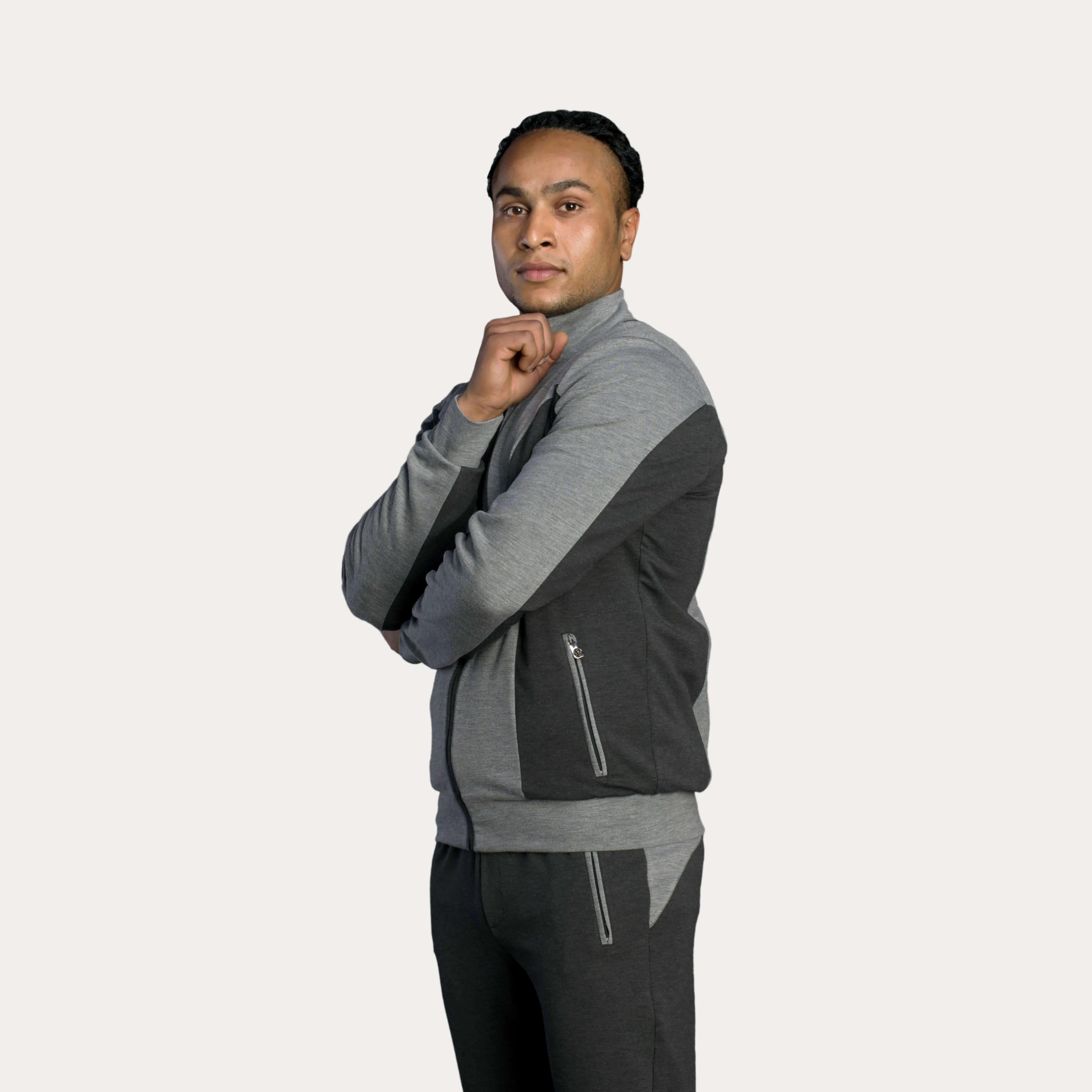 Python Leather & Fabric Two-Tone Activewear