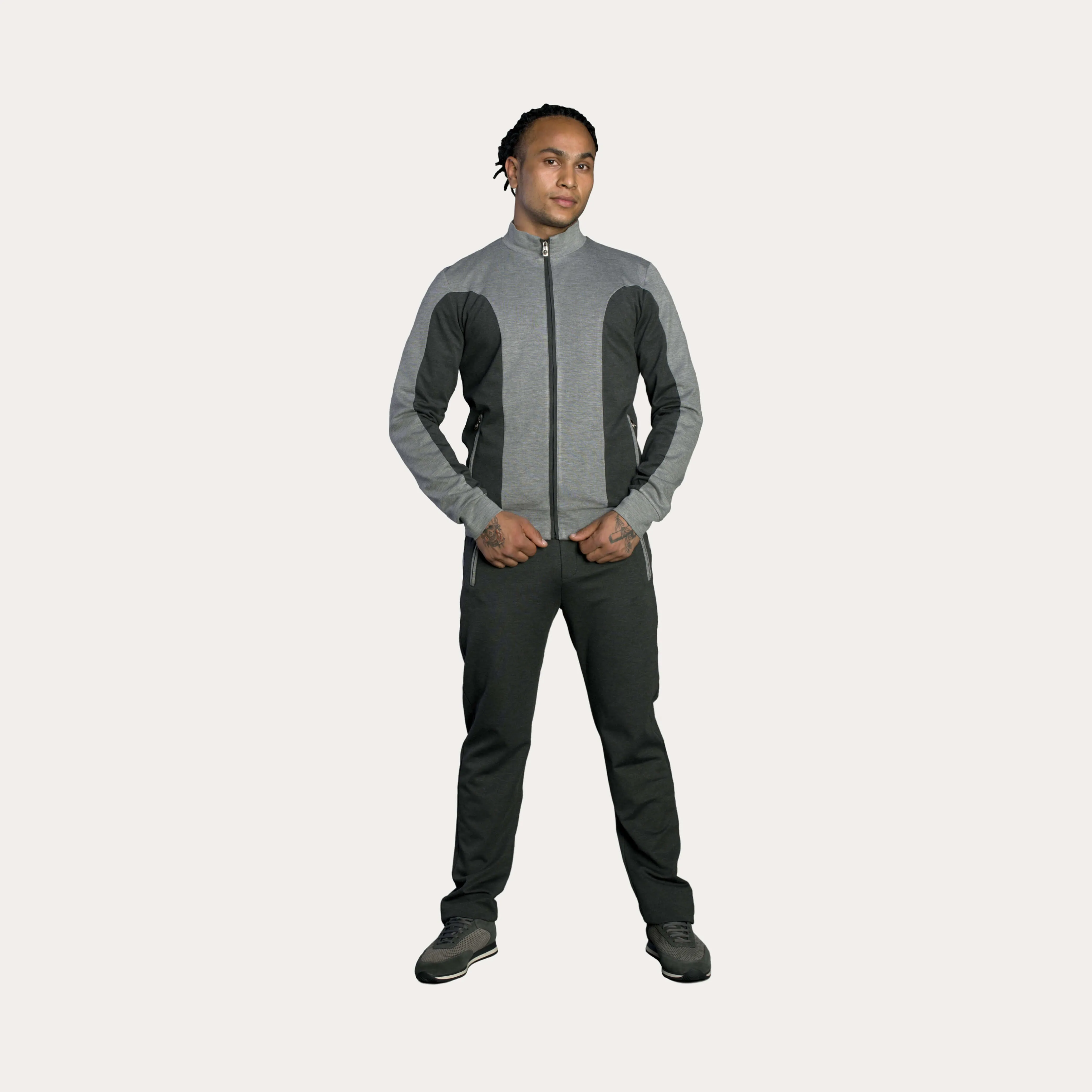 Python Leather & Fabric Two-Tone Activewear