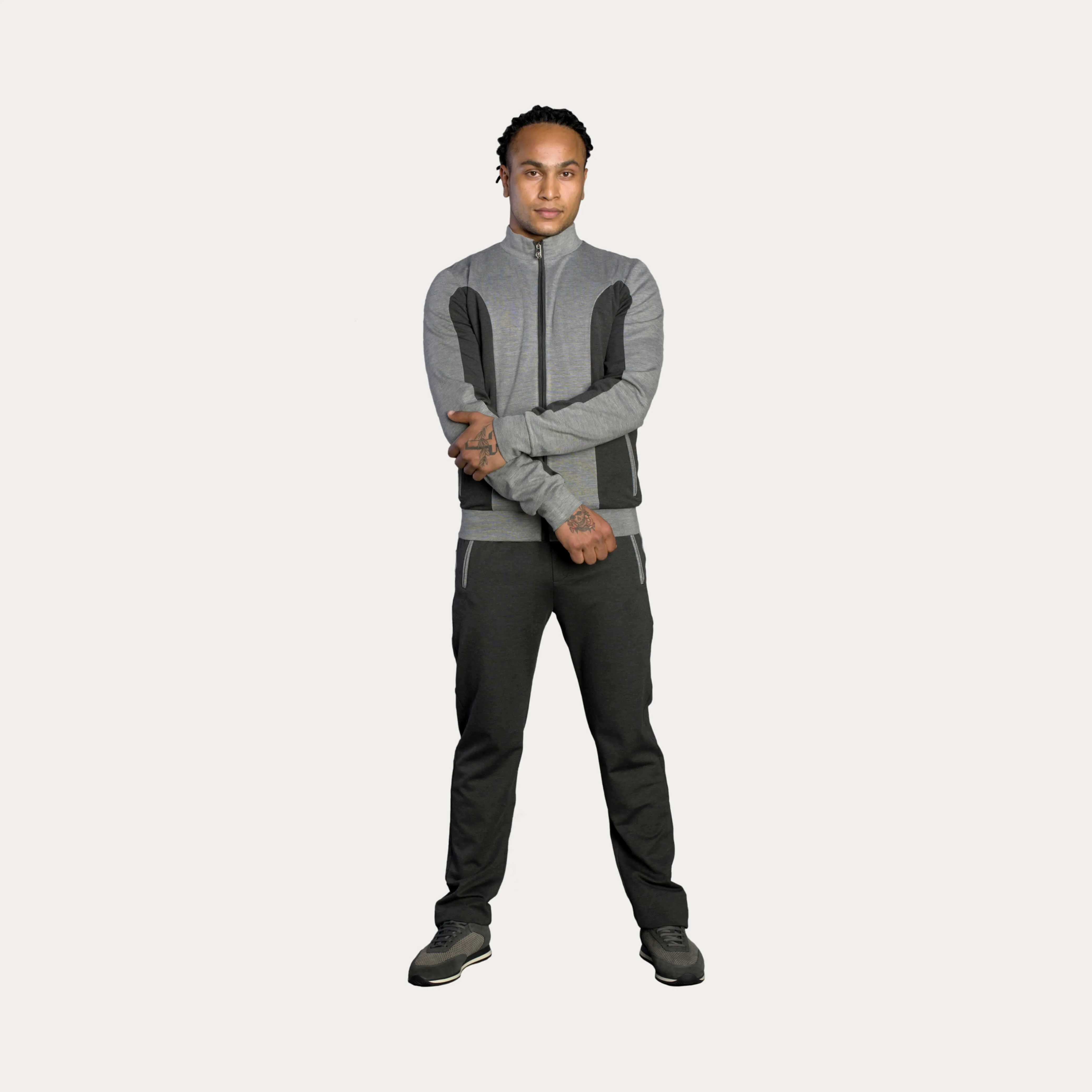 Python Leather & Fabric Two-Tone Activewear