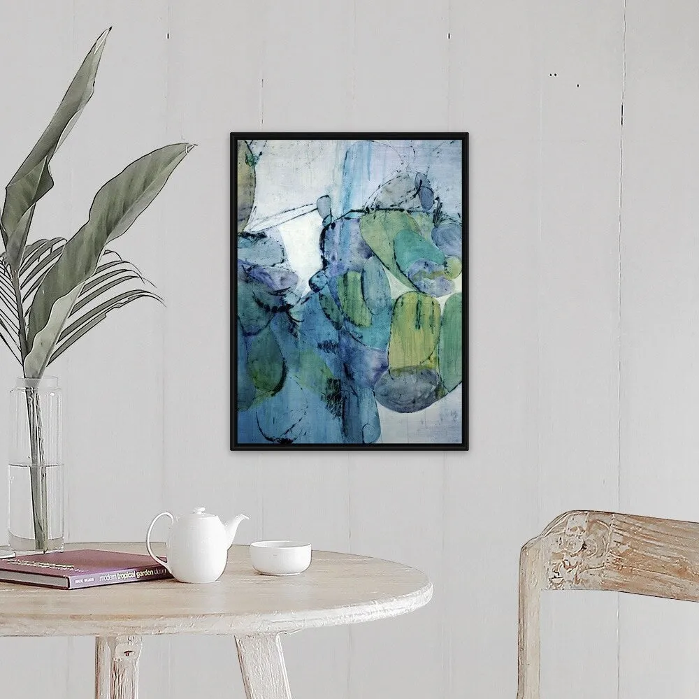"Blue Tones" Black Float Frame Canvas Art