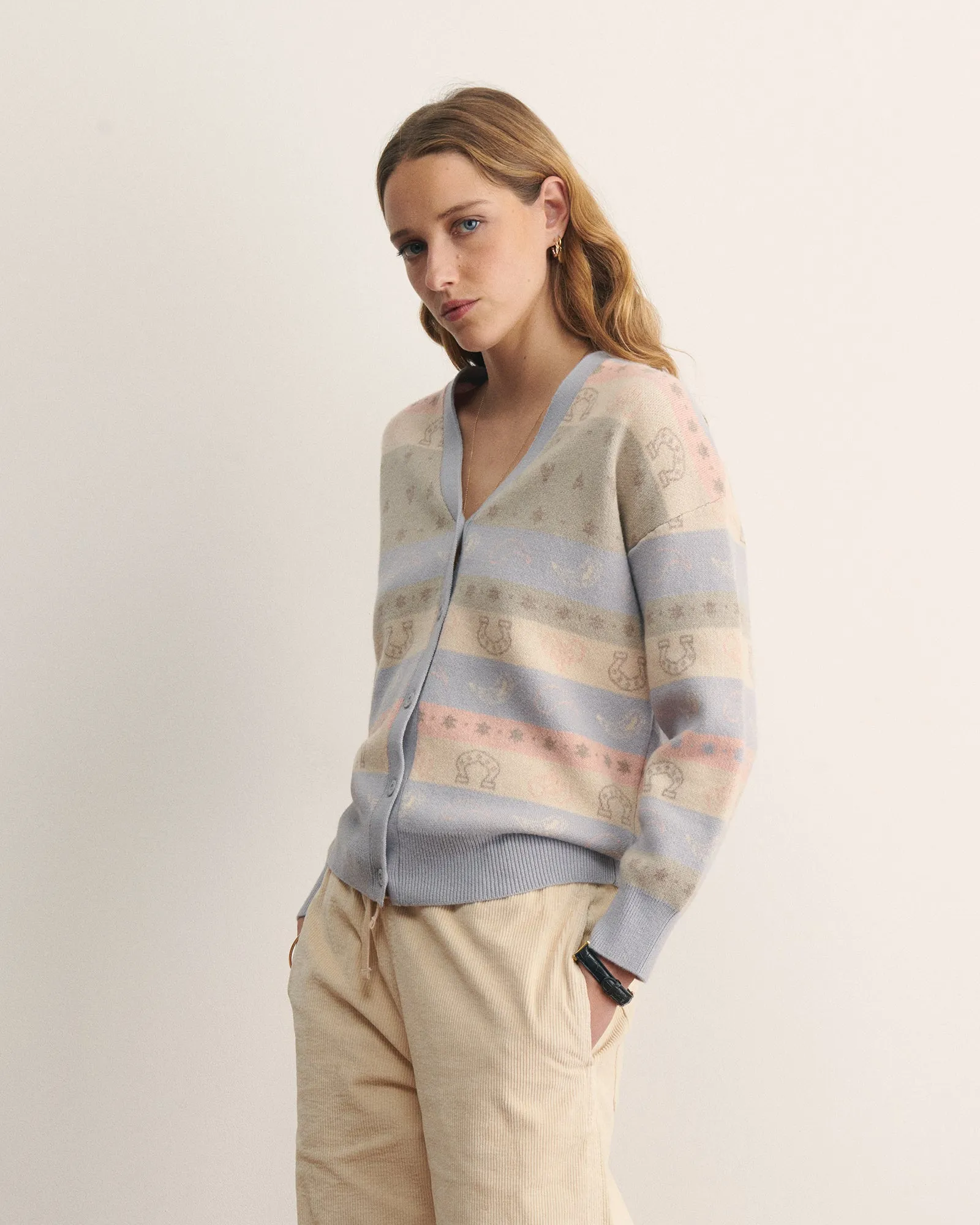 "Good Luck" Changarnier merino wool cardigan