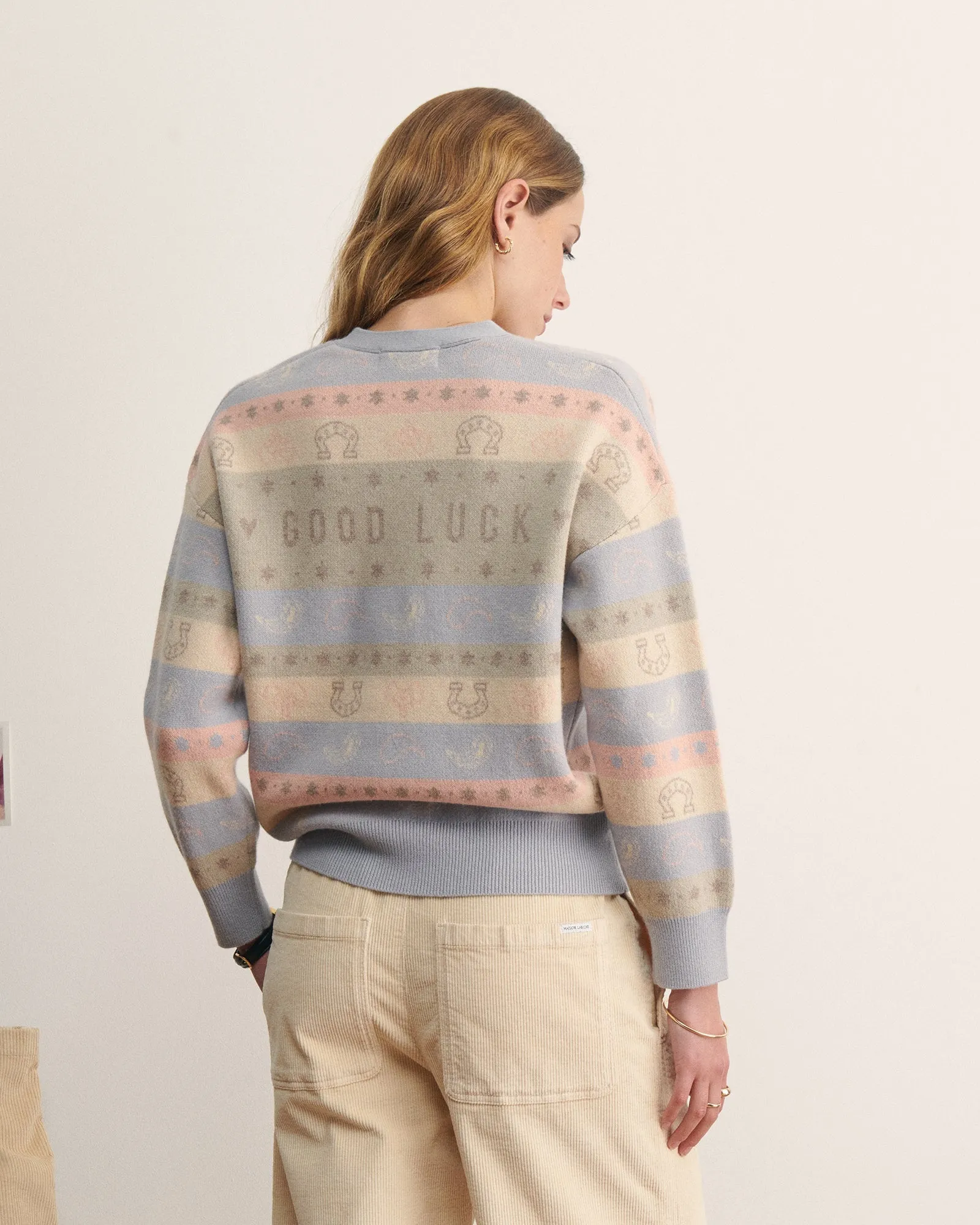 "Good Luck" Changarnier merino wool cardigan