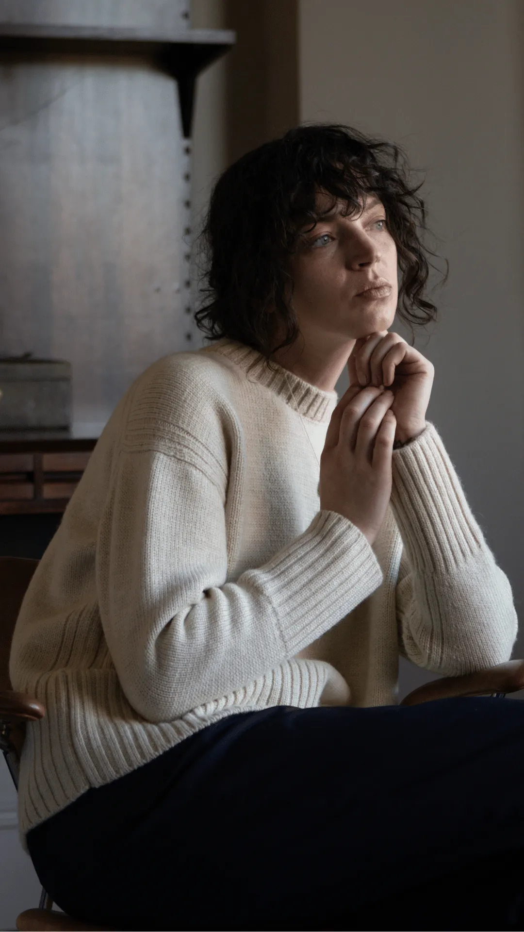 Raye Ecru Sweater by Elwin