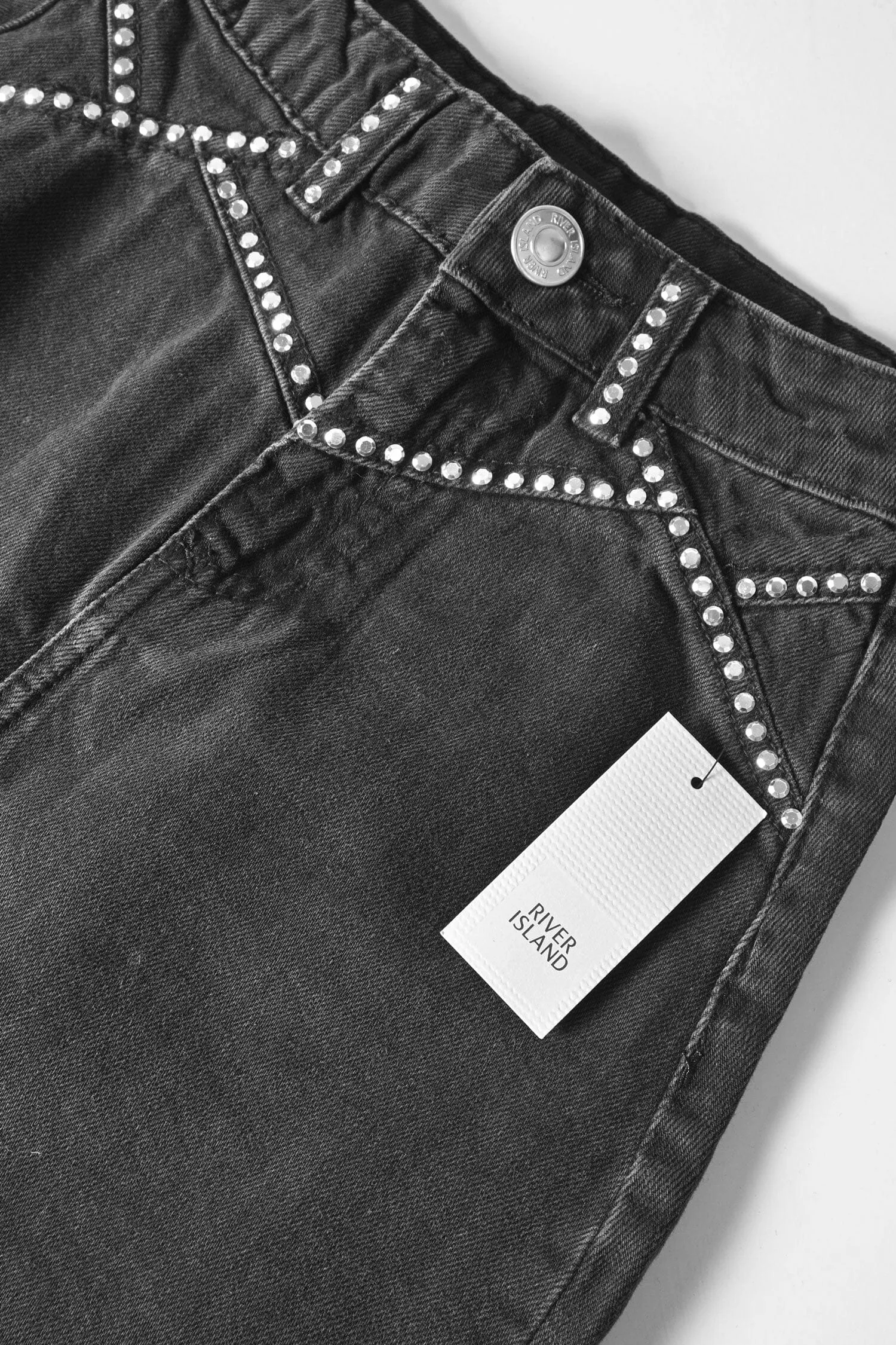 River Island Girl's Studded Denim Skirt