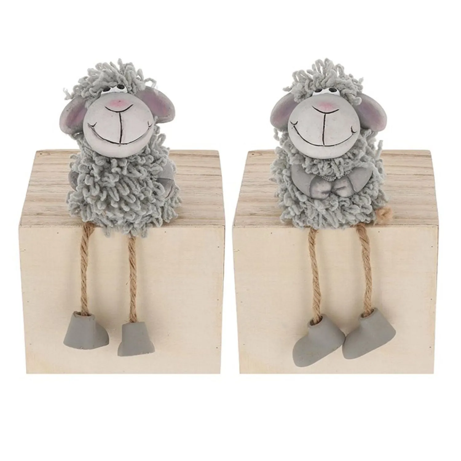 Shaggy Grey 16cm Sheep Dangle Small