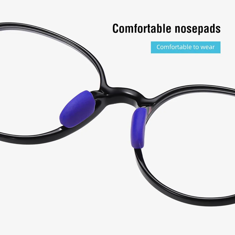 Smart - (Age 5-13)Children Non-slip Blue Light Blocking Glasses-Transparent Light Red
