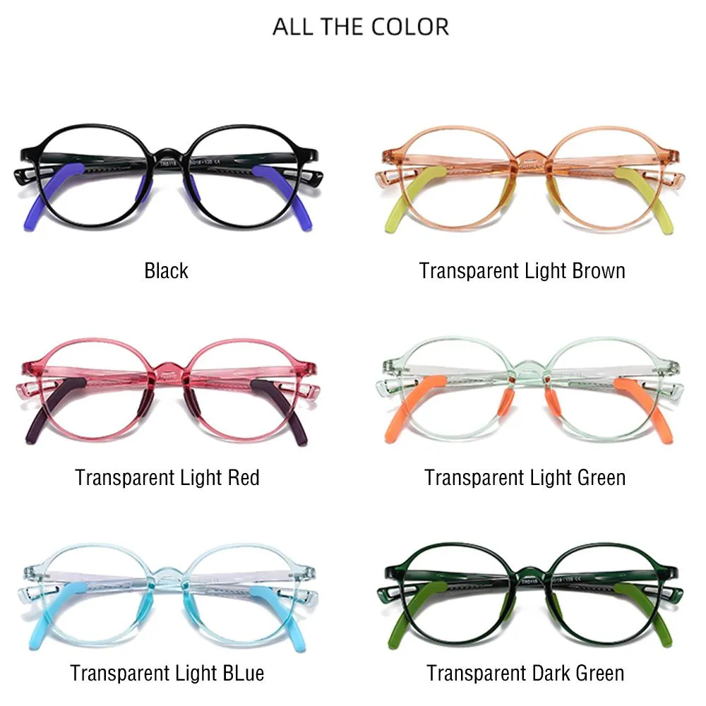 Smart - (Age 5-13)Children Non-slip Blue Light Blocking Glasses-Transparent Light Red