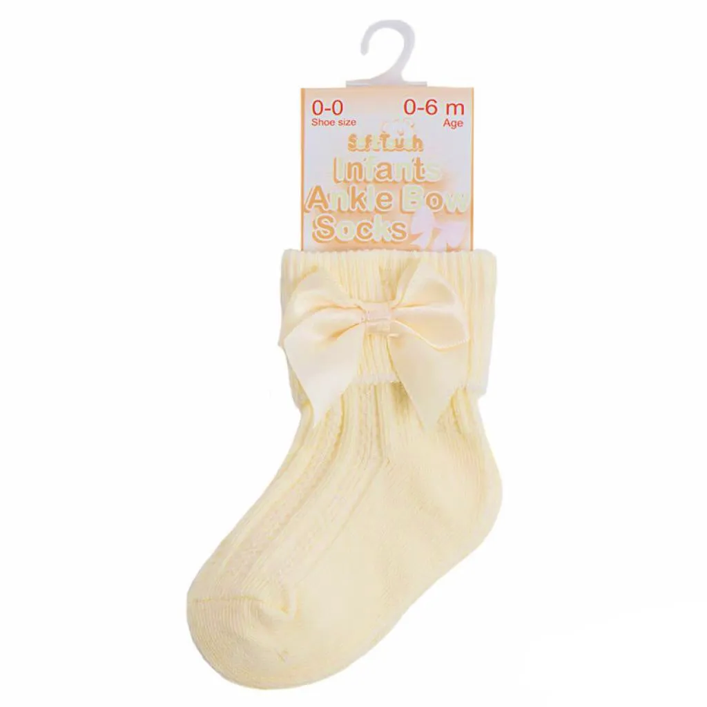 Soft Touch - ankle bow socks lemon