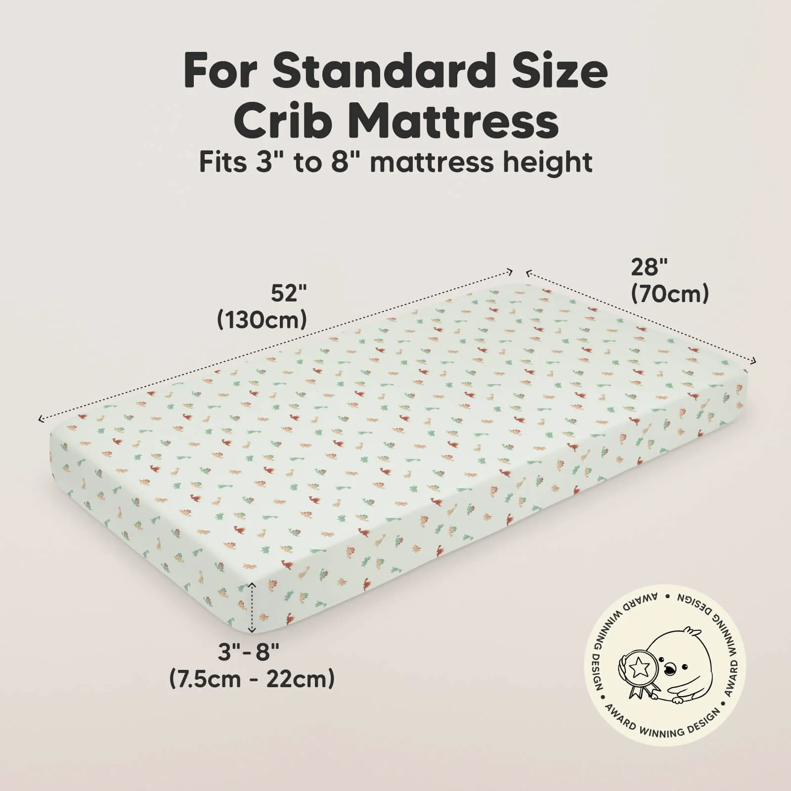 Soothe Fitted Crib Sheet (Roarsome)