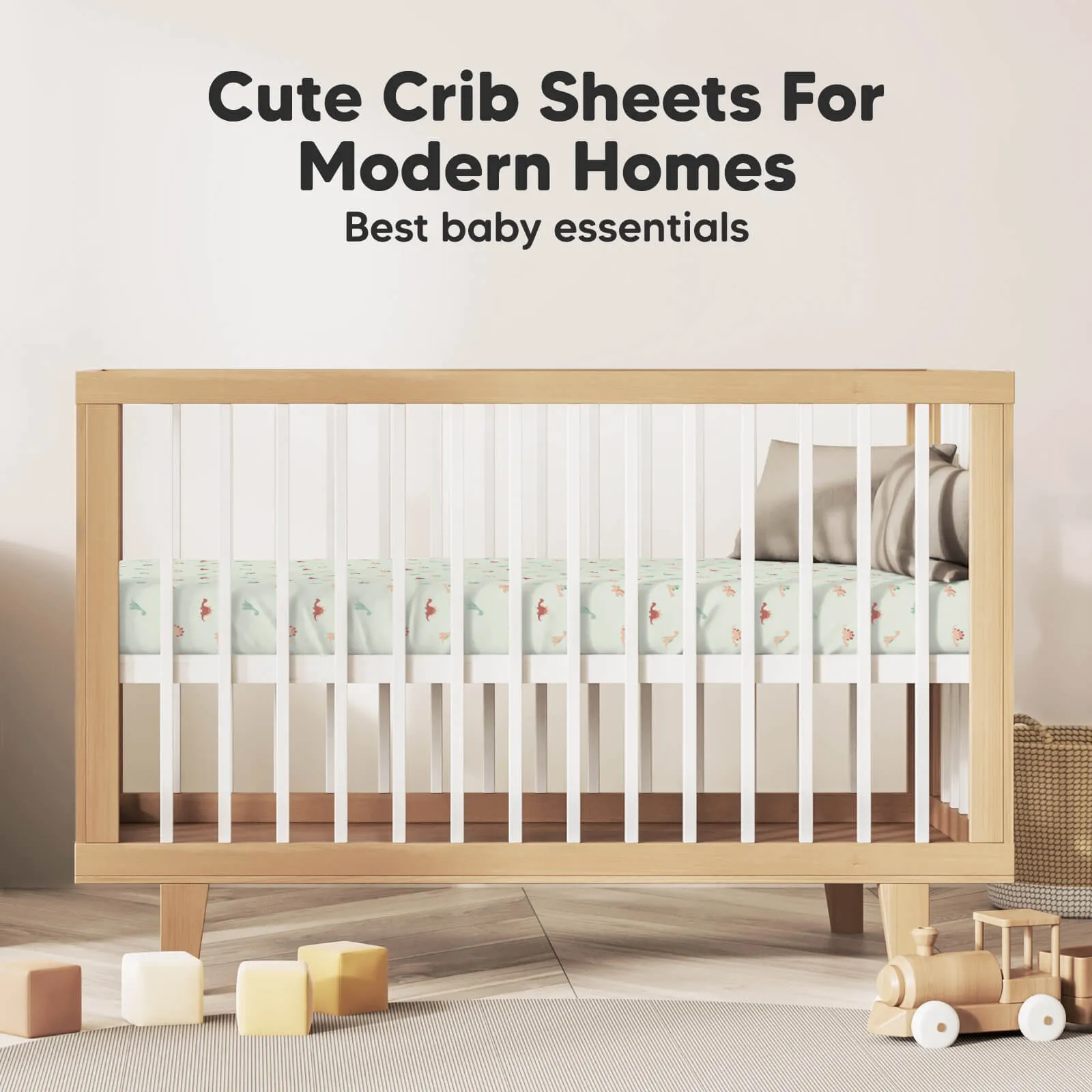 Soothe Fitted Crib Sheet (Roarsome)