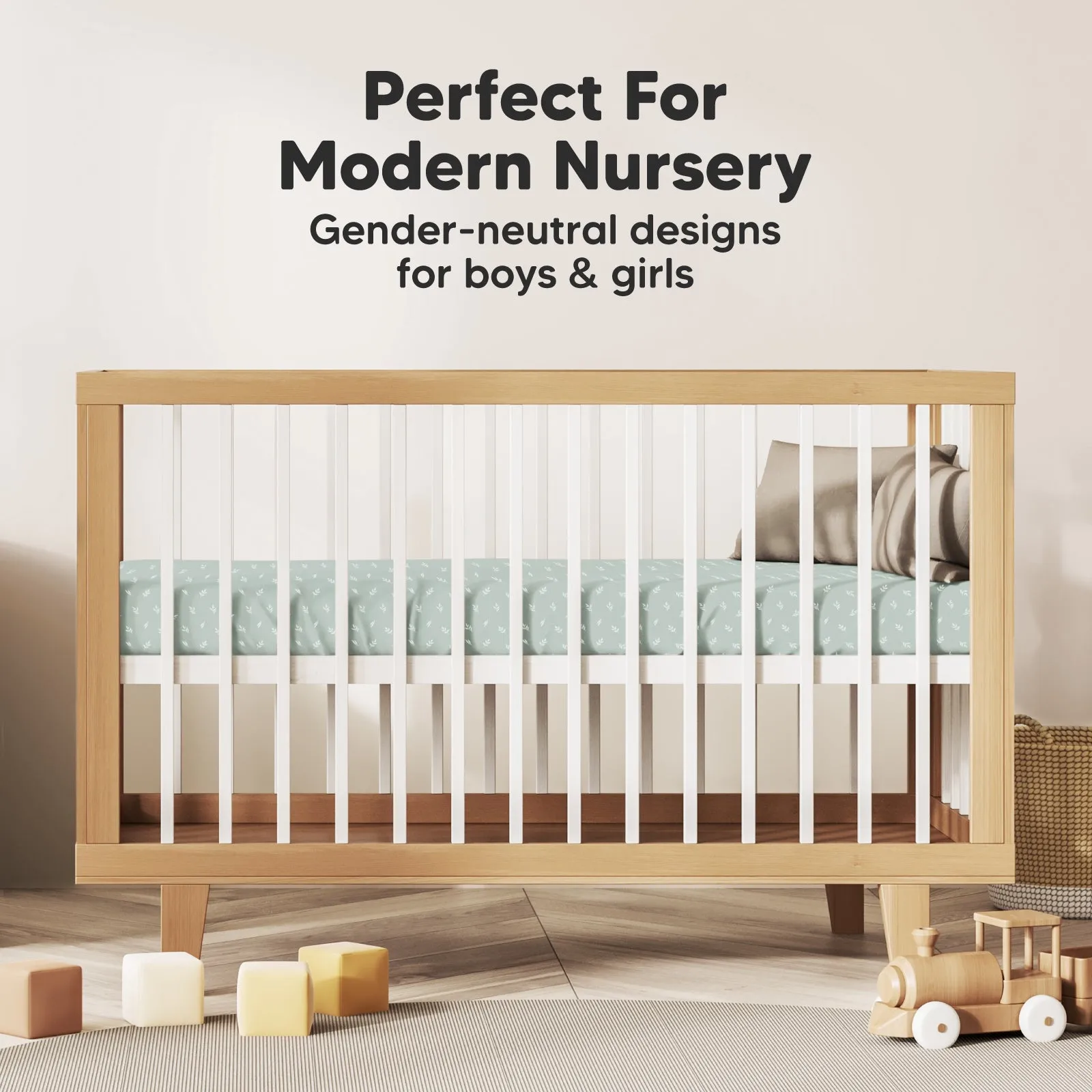 Soothe Fitted Mini Crib Sheet (Prairie)