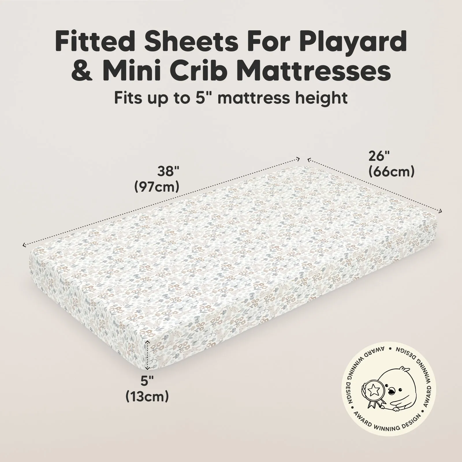 Soothe Fitted Mini Crib Sheet (Prairie)