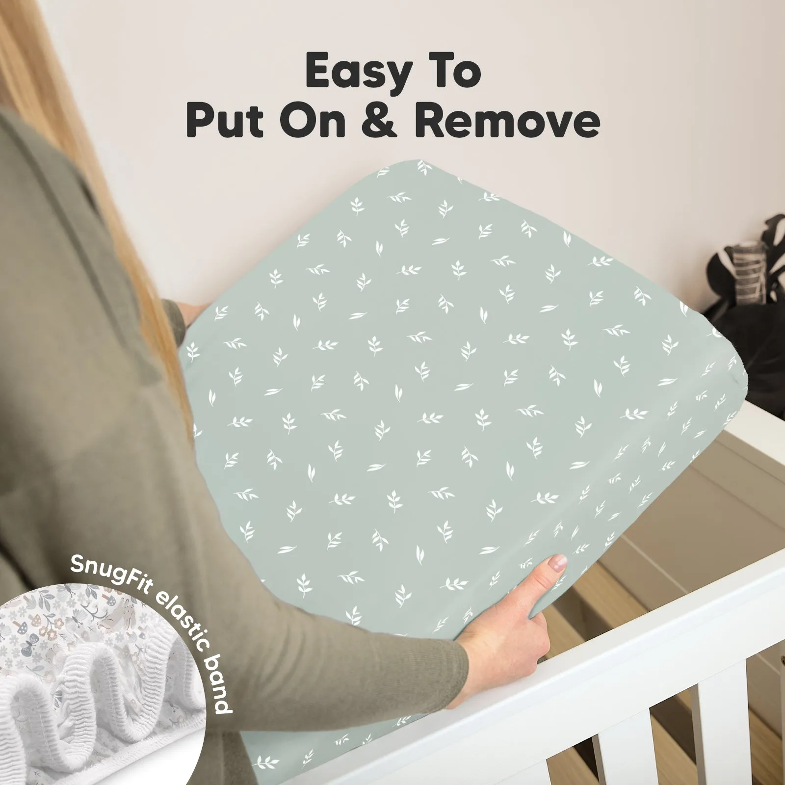 Soothe Fitted Mini Crib Sheet (Prairie)