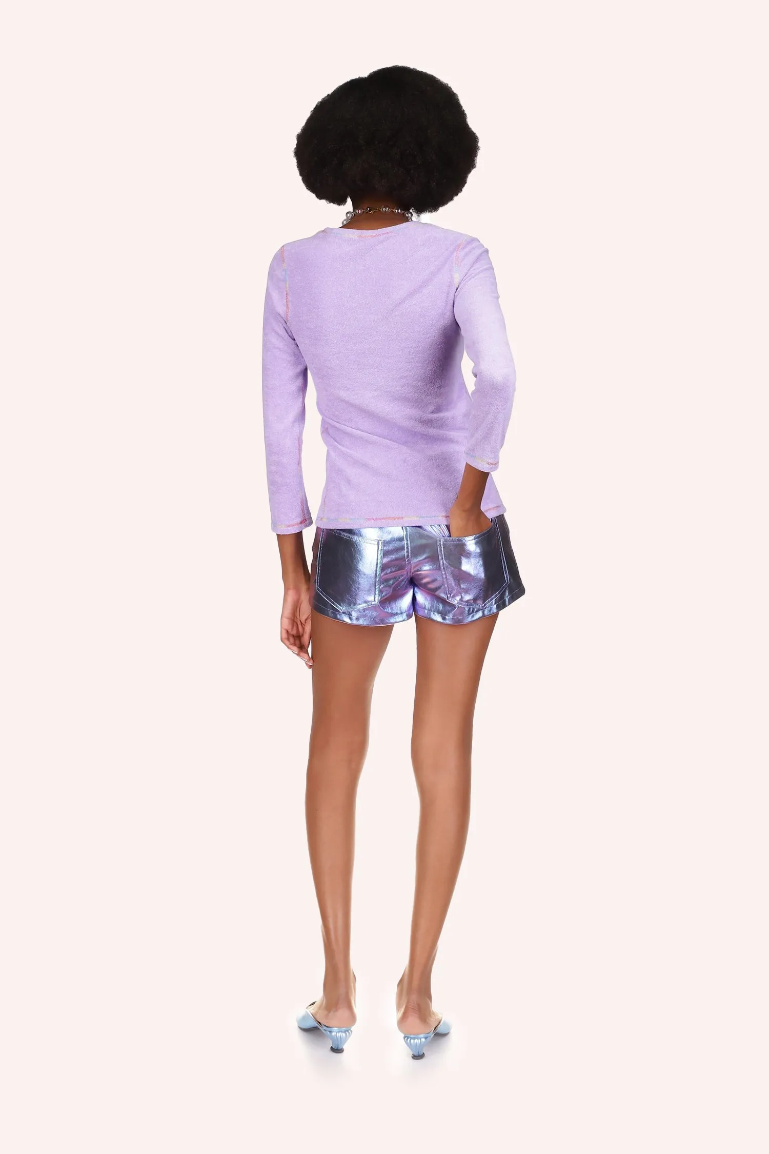 Terrycloth Long Sleeve Top