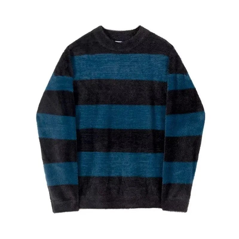 Toleet fall outfits men round Neck Striped Design Sense Niche Soft Glutinous Sweater New Knitwear Loose American Trendy Men's Trendy East Gate