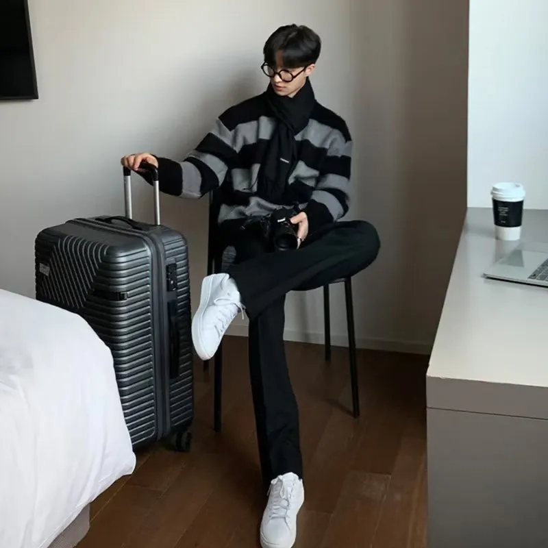 Toleet fall outfits men round Neck Striped Design Sense Niche Soft Glutinous Sweater New Knitwear Loose American Trendy Men's Trendy East Gate