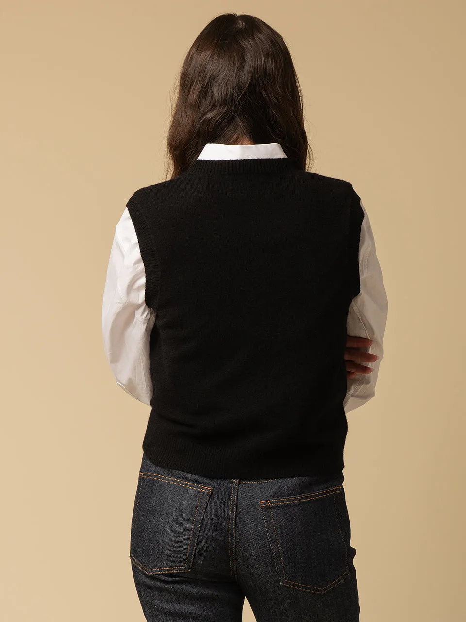 V Neck Vest_Black