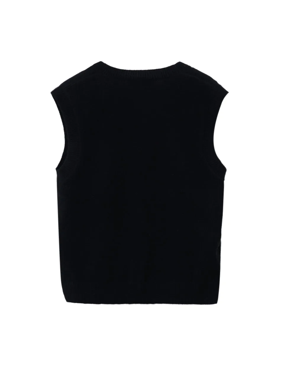 V Neck Vest_Black