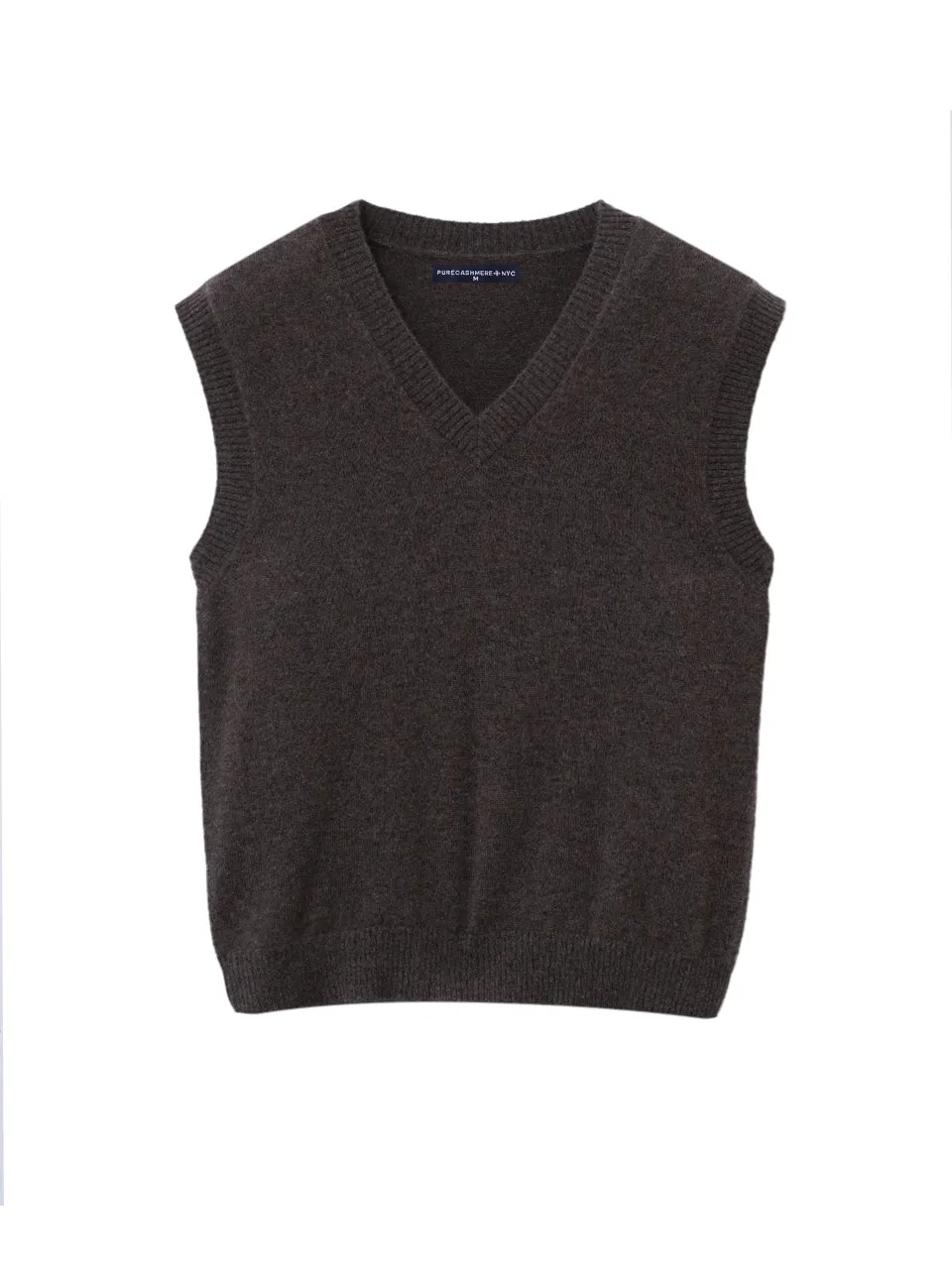 V Neck Vest_Mocha