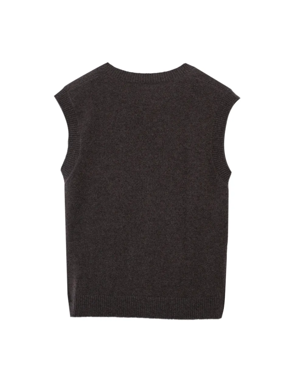 V Neck Vest_Mocha