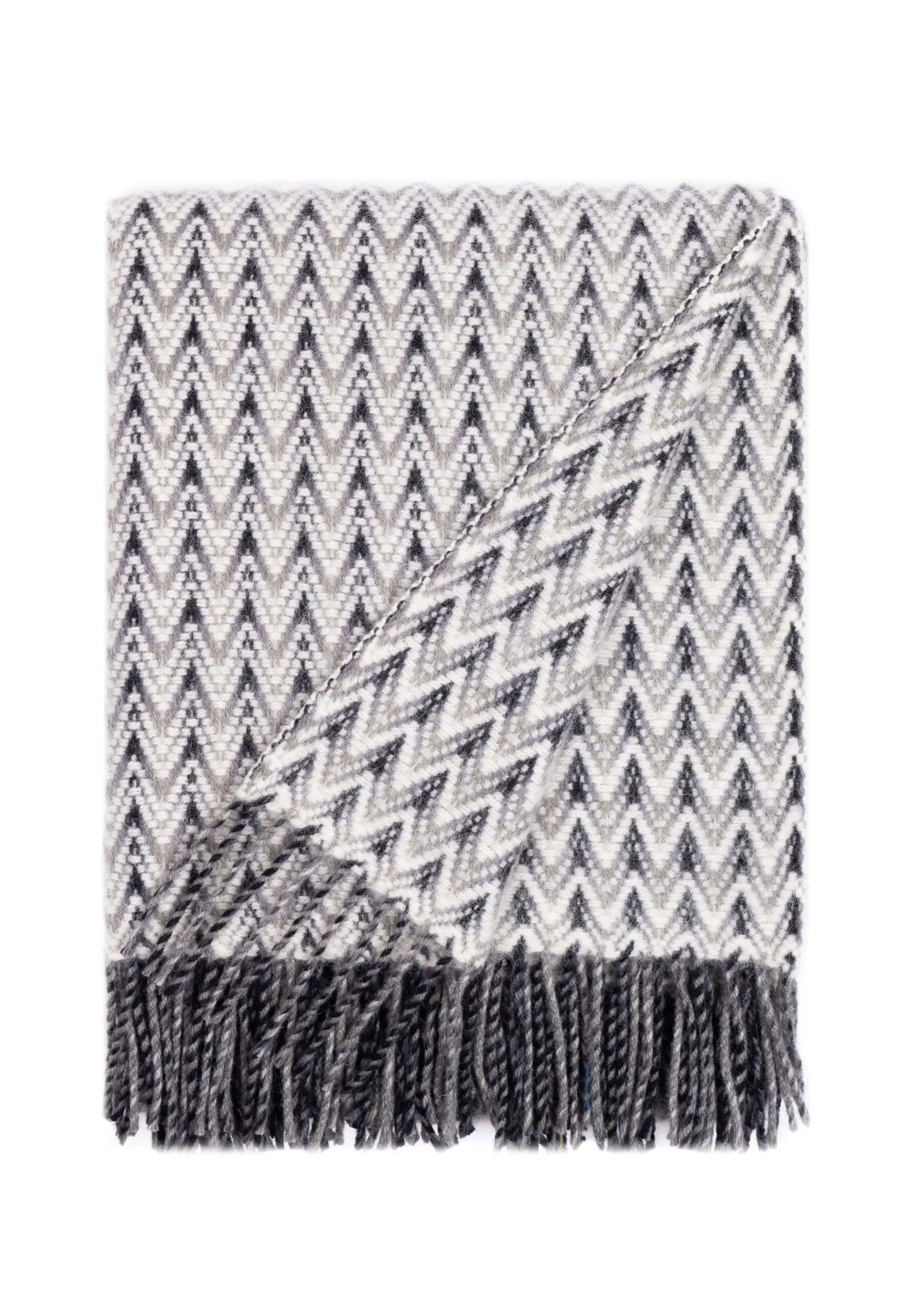 Wave Wool Design blanket throw - Grey