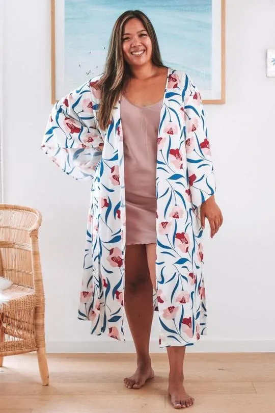 White Floral Bridal Robe