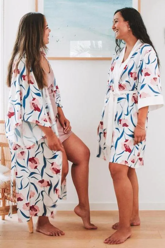 White Floral Bridal Robe
